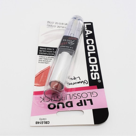 L A COLORS LIPSTICK & LIP GLOSS DUO RED CLARITY - Picture 3 of 6
